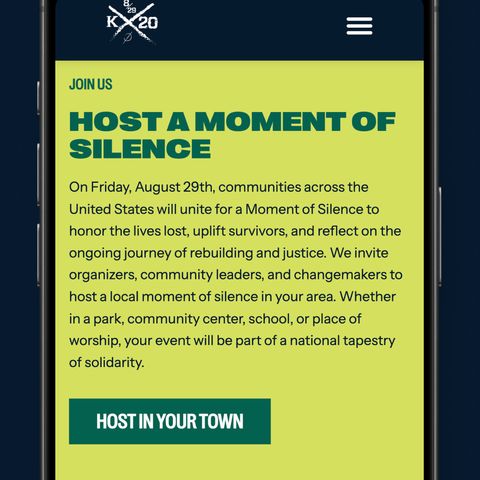Katrina 20 national moment of silence participation details