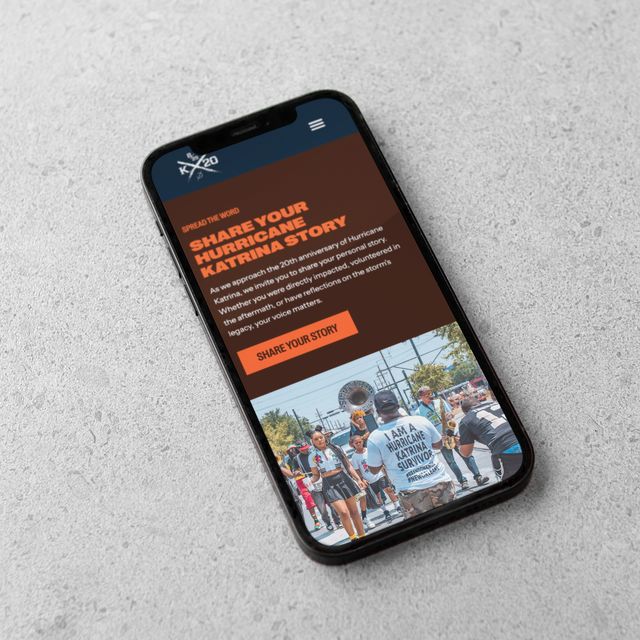 Katrina 20 website displayed on multiple devices including laptop, tablet, and phone